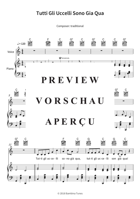 Produktgalerie: Seite 4 von 6 Tutti Gli Uccelli Sono Gia Qua, , (Gesang + Klavier, Gitarre)
