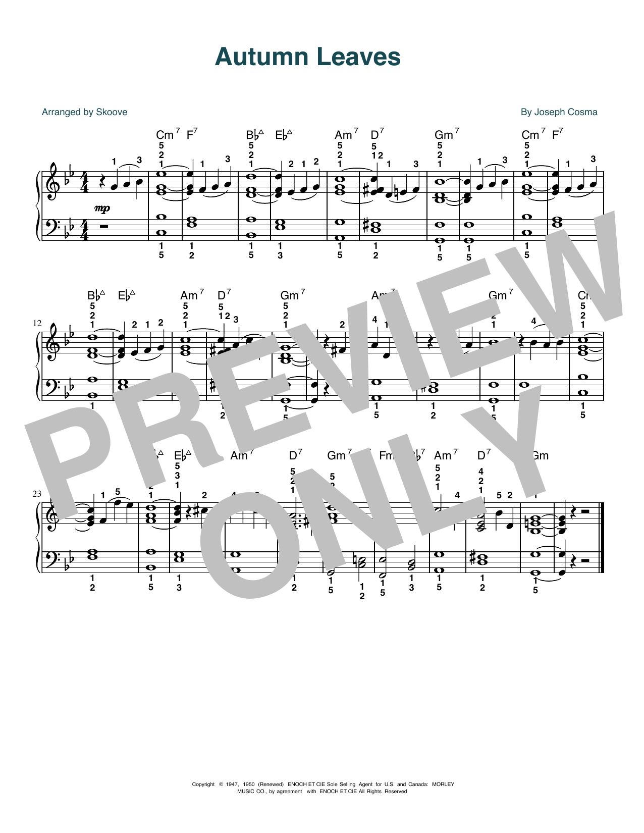 Produktbild zu: Autumn Leaves (arr. Skoove)
