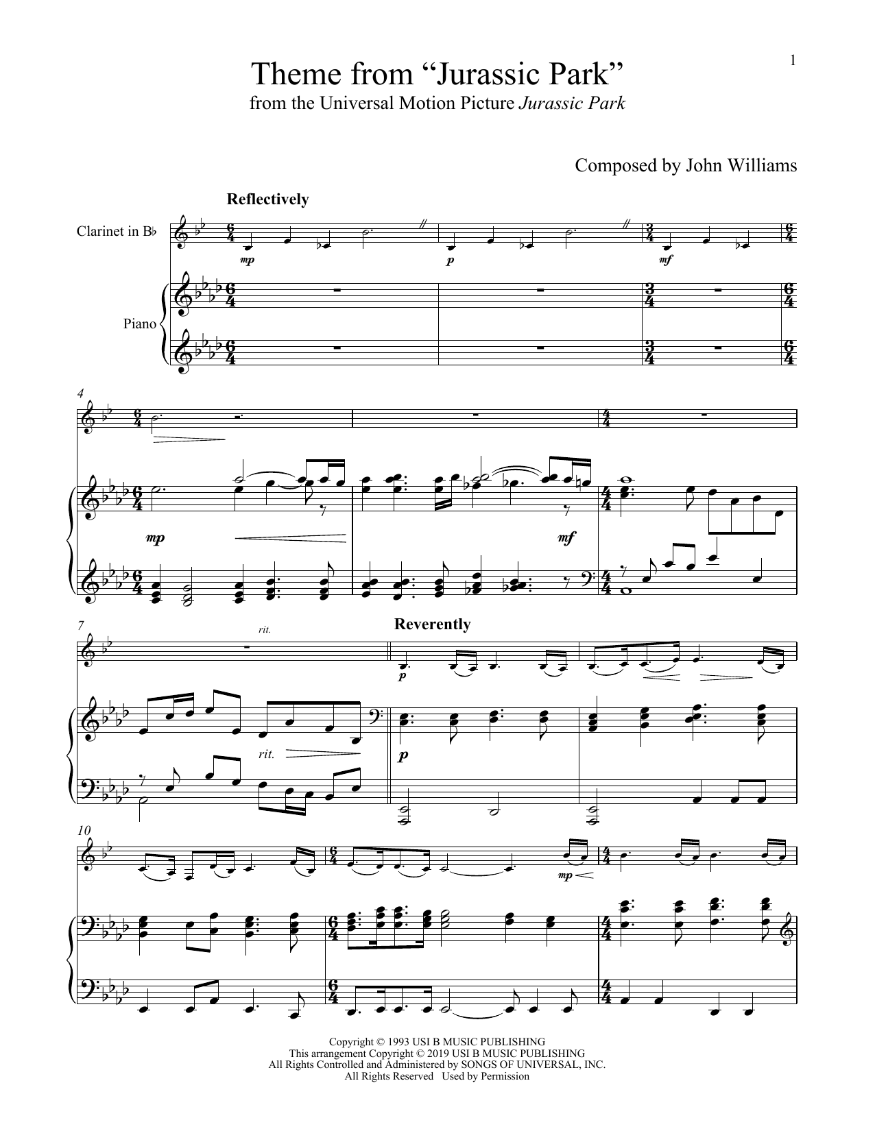 Product gallery: Page 1 of 1 Theme From "Jurassic Park", John Williams