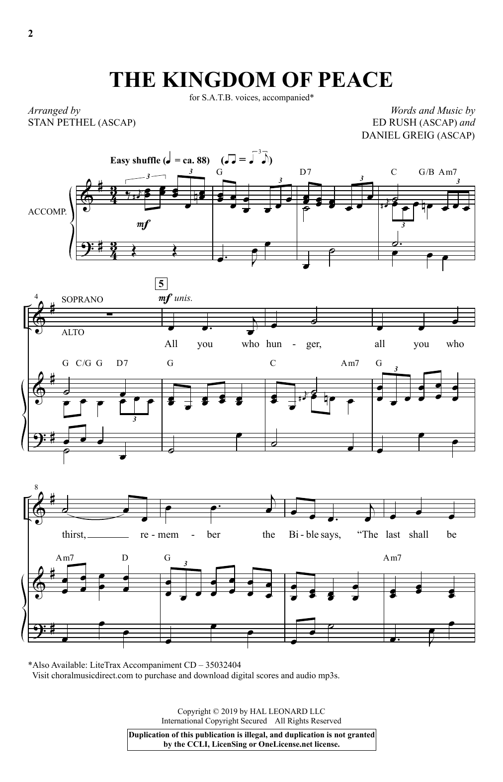 Product picture to: The Kingdom Of Peace (arr. Stan Pethel)