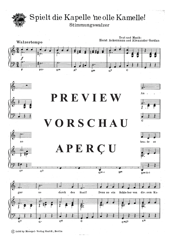 Produktgalerie: Seite 3 von 3 Spielt die Kapelle ne olle Kamelle, , Klavier und Gesang