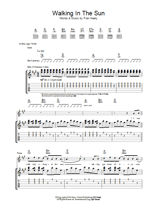 Produktgalerie: Seite 1 von 1 Walking In The Sun, Travis, Gitarre
