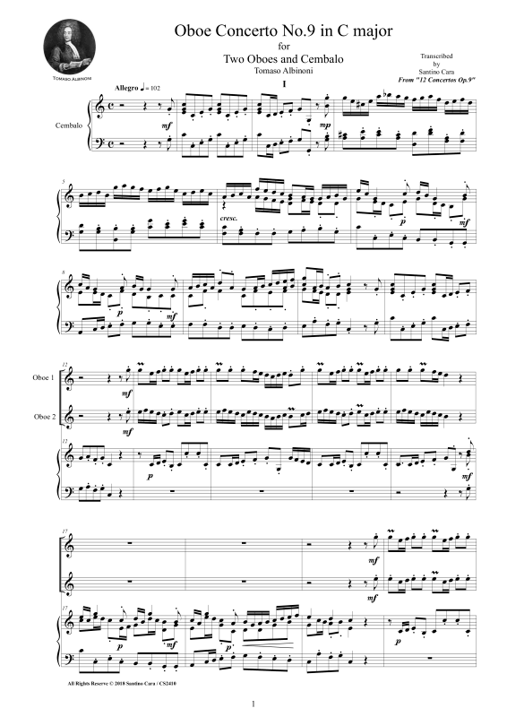 Produktbild zu: Oboe Concerto No.9 in C--Dur Op.9Tomaso Albinoni