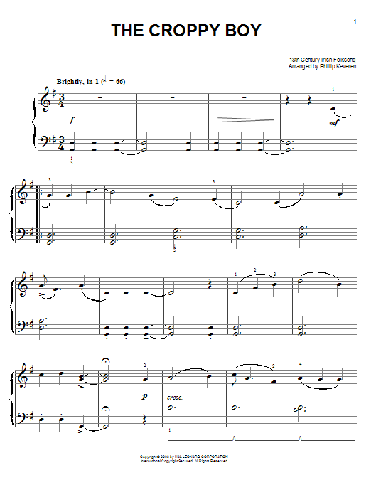 Produktbild zu: The Croppy Boy (arr. Phillip Keveren)