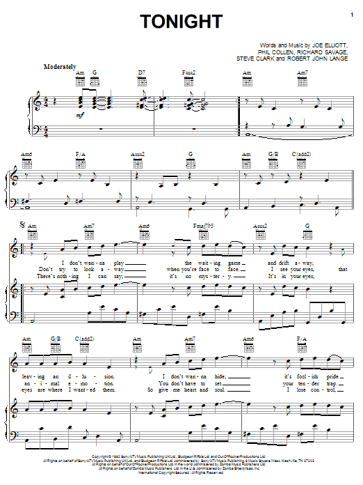 Product picture to:  Tonight - Def Leppard