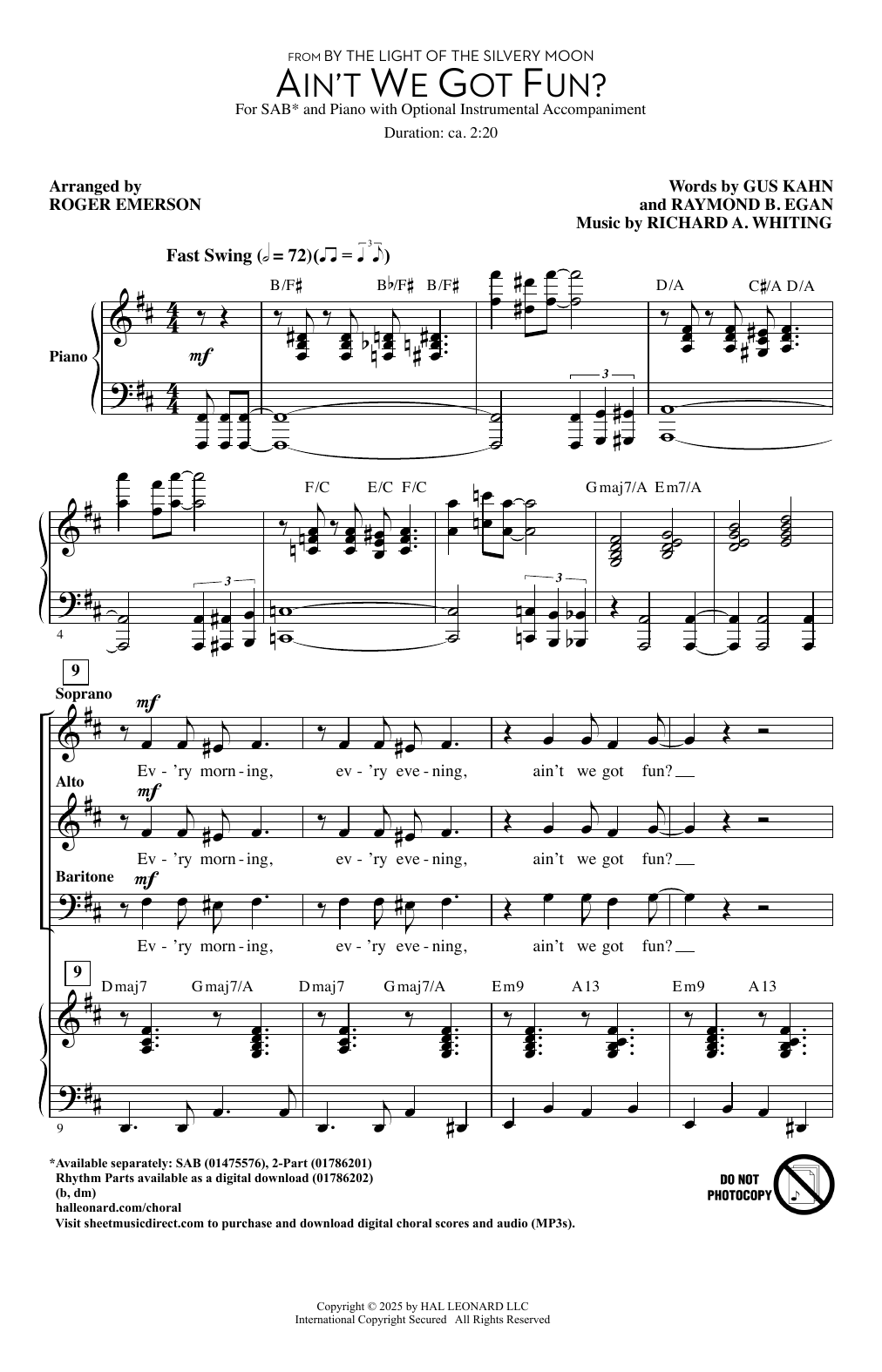 Produktbild zu: Ain't We Got Fun? (arr. Roger Emerson)