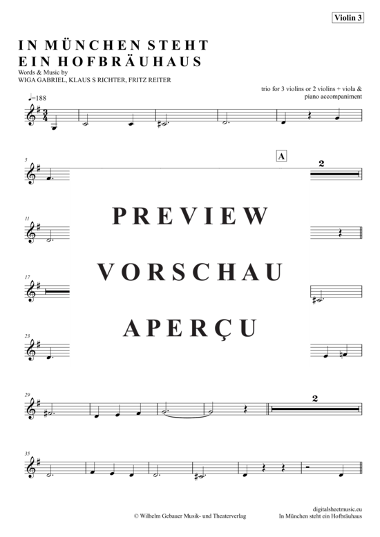 Product gallery: Page 13 of 21 In München steht ein Hofbräuhaus , Marianne und Michael, (violin trio + piano)
