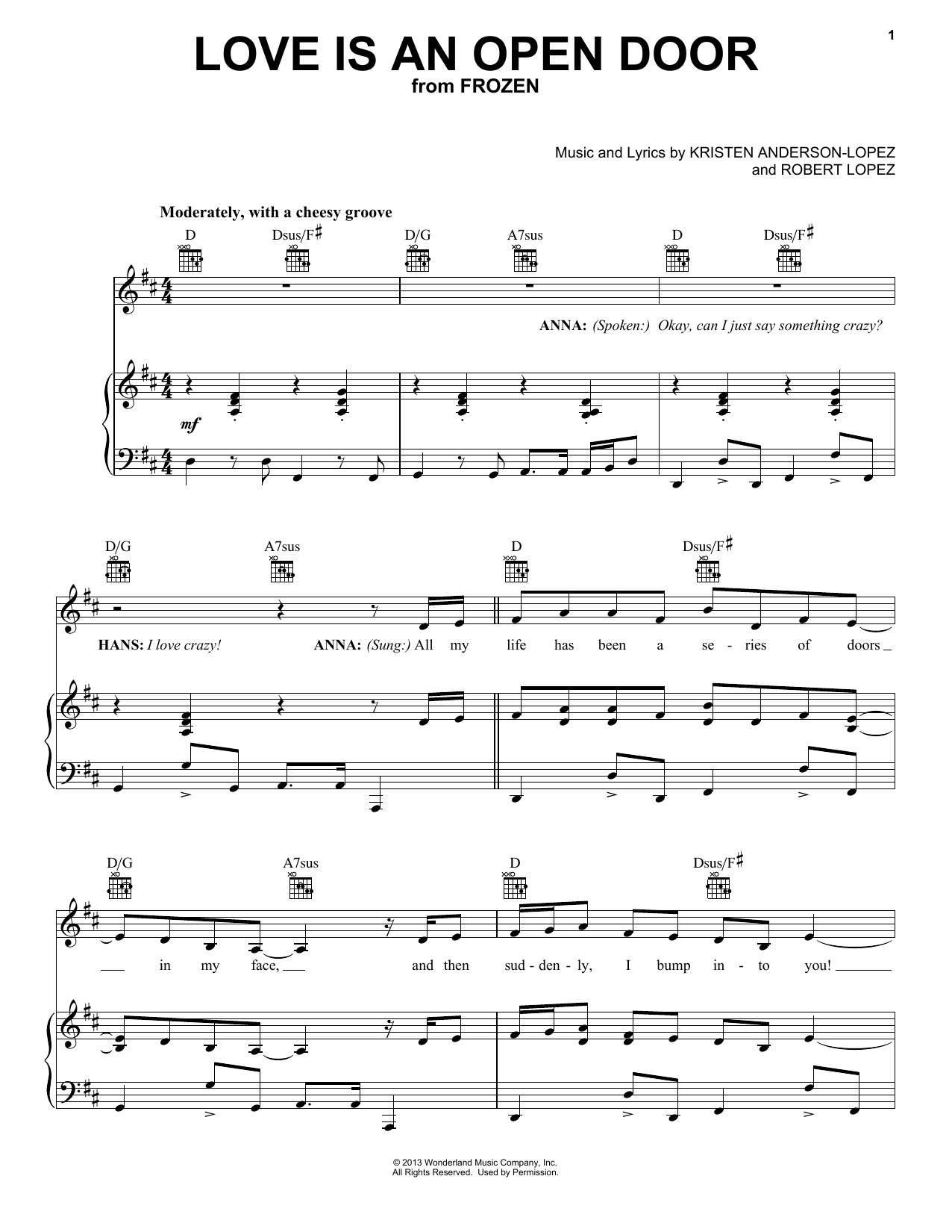 Produktbild zu: Love Is An Open Door (from Frozen)