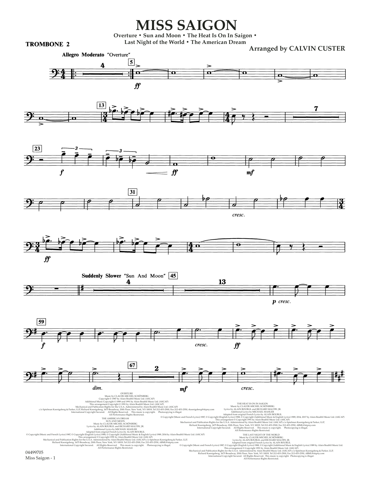 Produktbild zu: Miss Saigon (arr. Calvin Custer) - Trombone 2