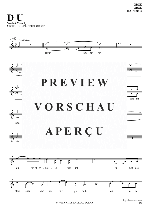 Produktgalerie: Seite 2 von 5 Du, Maffay, Peter, Oboe