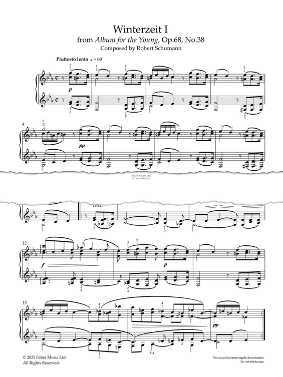 Produktgalerie: Seite 1 von 1 Winterzeit I, Op. 68 Nr. 38, Robert Schumann, Klavier