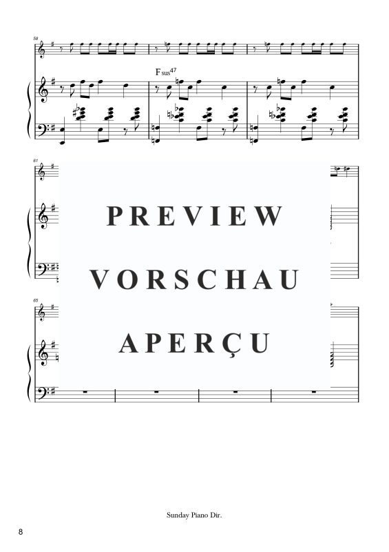 Produktgalerie: Seite 9 von 11 Sunday, , Combo: Zwei Melodiestimmen in C/B/Es, Klavier und Kontrabass