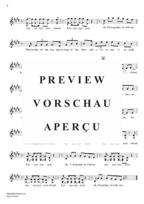 Produktgalerie: Seite 5 von 5 Eyes Closed, Sheeran, Ed, Trompete in B