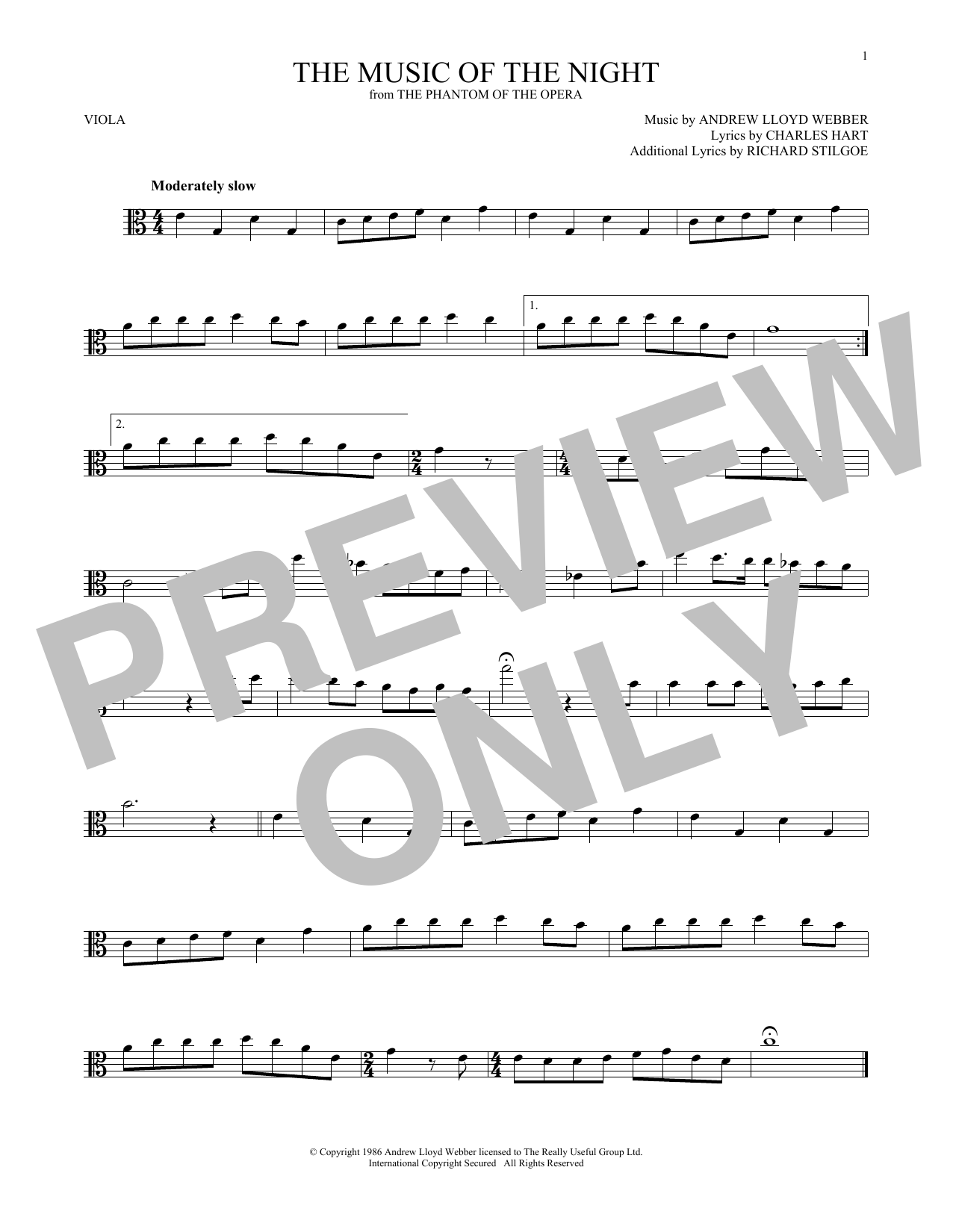 Product gallery: Page 1 of 1 The Music Of The Night (from The Phantom Of The Opera), Andrew Lloyd Webber