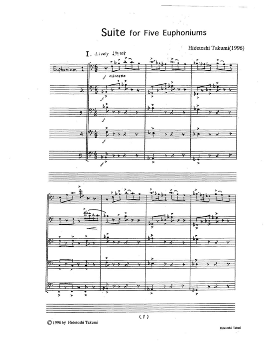 Product picture to: Suite for Five Euphoniums Hidetoshi Takumi
