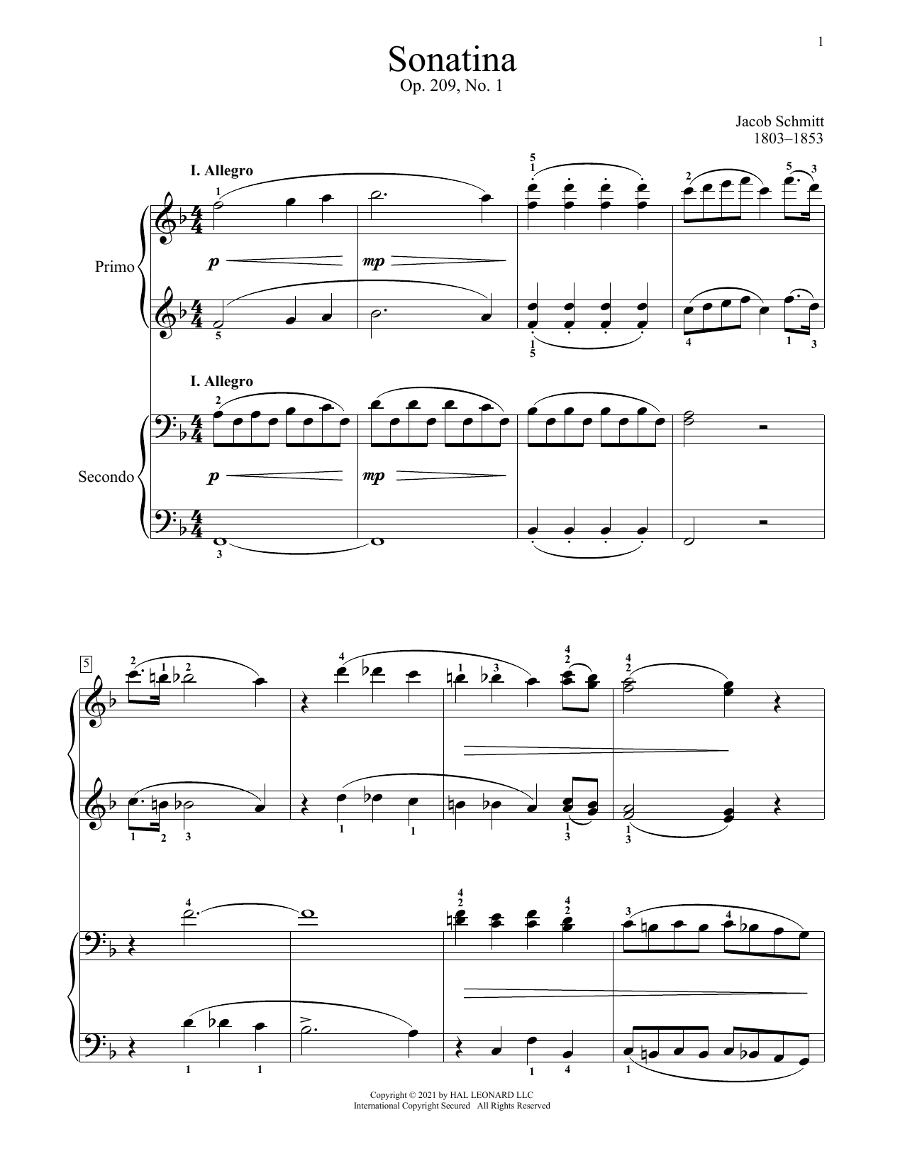Product picture to: Sonatina, Op. 209, No. 1, I. Allegro