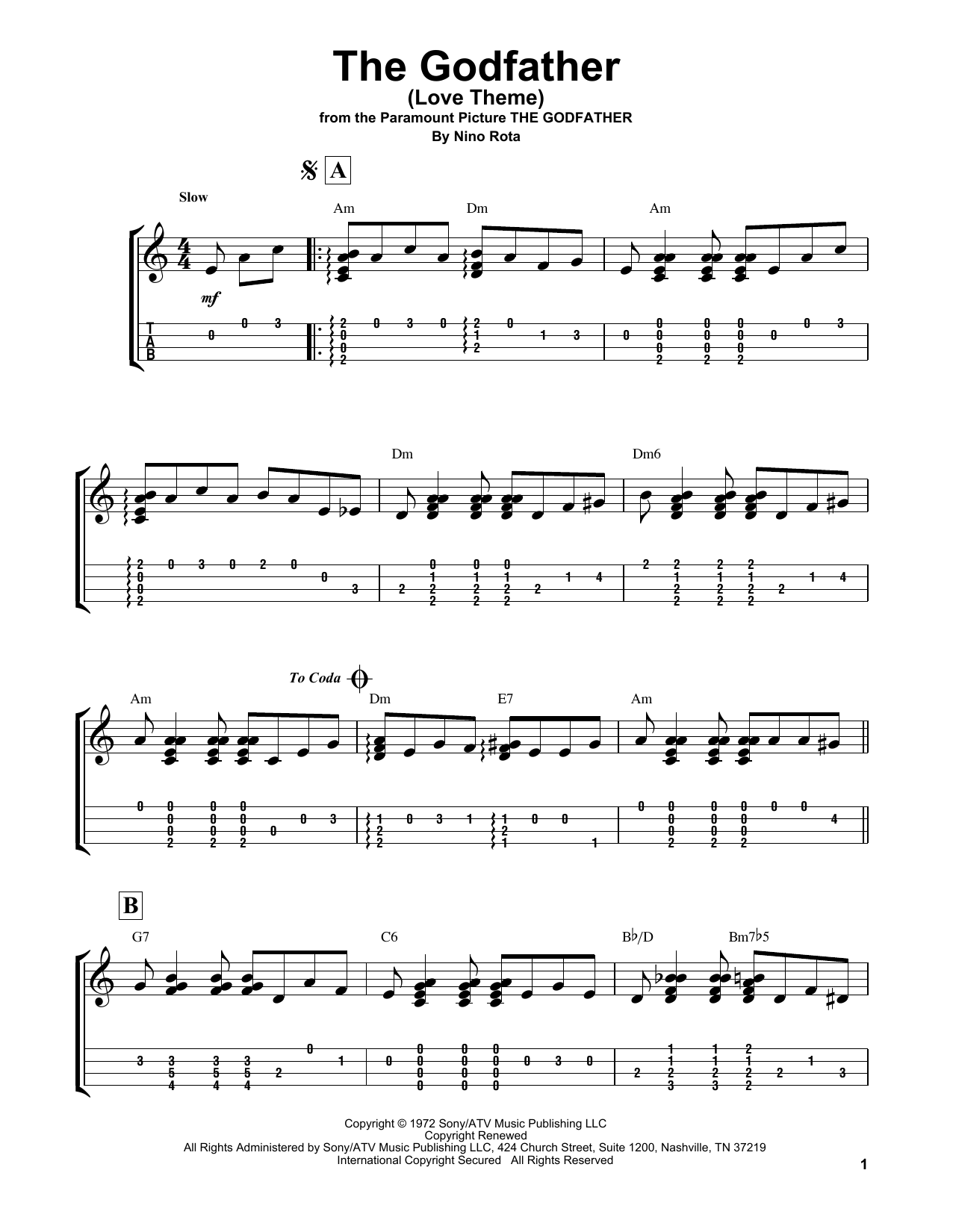 Product gallery: Page 1 of 1 The Godfather (Love Theme), Nino Rota