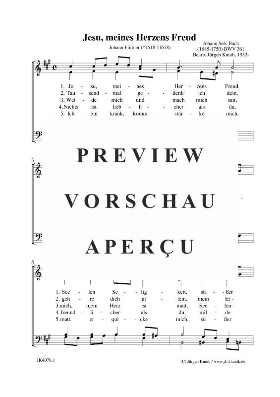 gallery: Jesu, meines Herzens Freud BWV 361, , Gemischter Chor