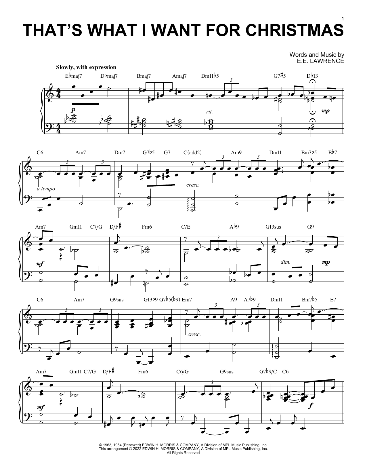 Produktbild zu: That's What I Want For Christmas [Jazz version] (arr. Brent Edstrom)