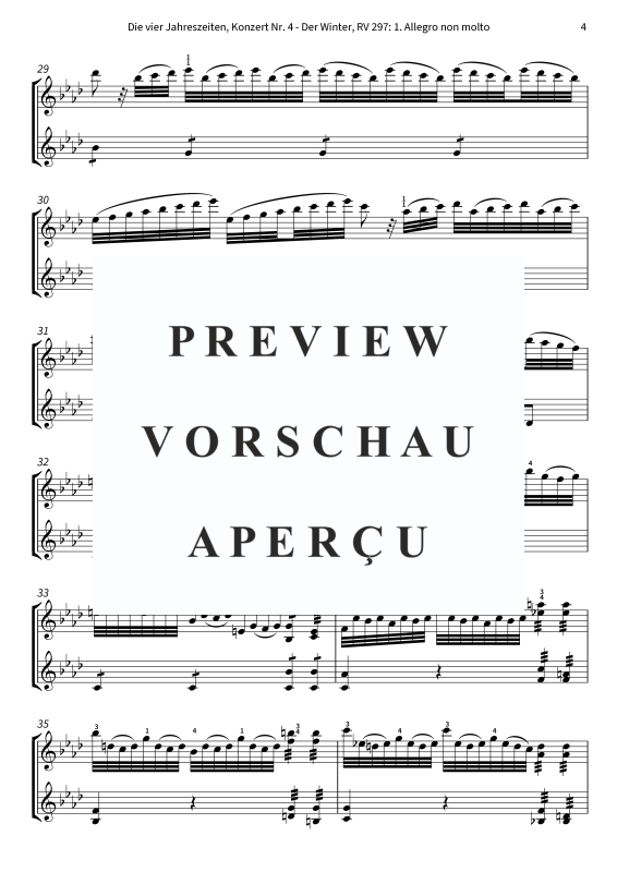 Produktgalerie: Seite 6 von 8 Die vier Jahreszeiten, Konzert Nr. 4 - Der Winter - 1. Allegro non molto, The Twiolins, (Duett 2x Violine)