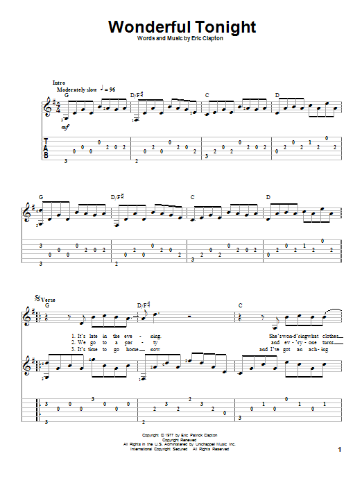 Product picture to:  Wonderful Tonight - Eric Clapton