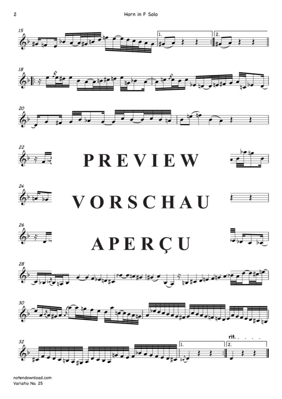 Produktgalerie: Seite 7 von 9 Variatio Nr. 25 (Goldberg-Variationen) , ,  (Horn in F + Klavier/Orgel)