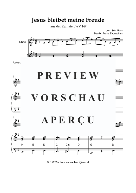 Product gallery: Page 2 of 8 Jesus bleibet meine Freude, , Oboe and Accordion