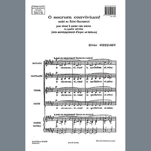 cover: O Sacrum Convivium!, Olivier Messiaen, Chor