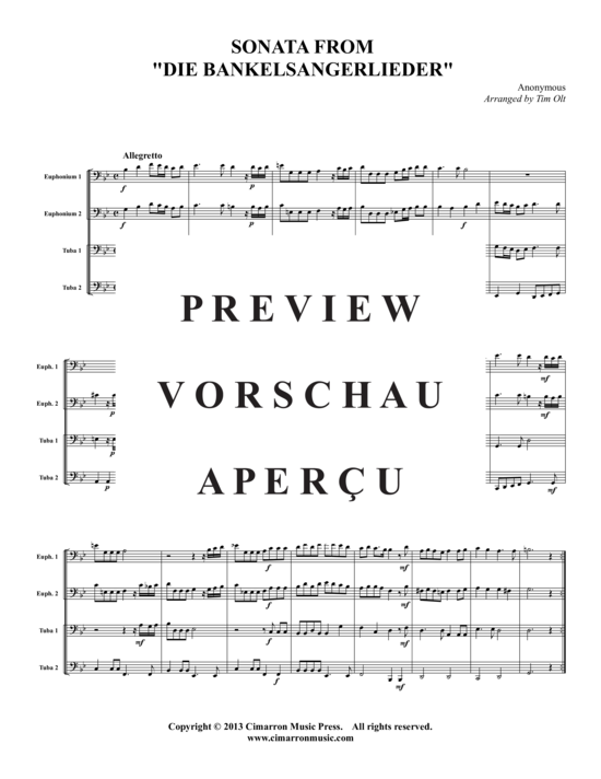 Product gallery: Page 2 of 9 Sonata aus "Die Bankelsangerlieder" , , (2x Baritone, 2x Tuba)