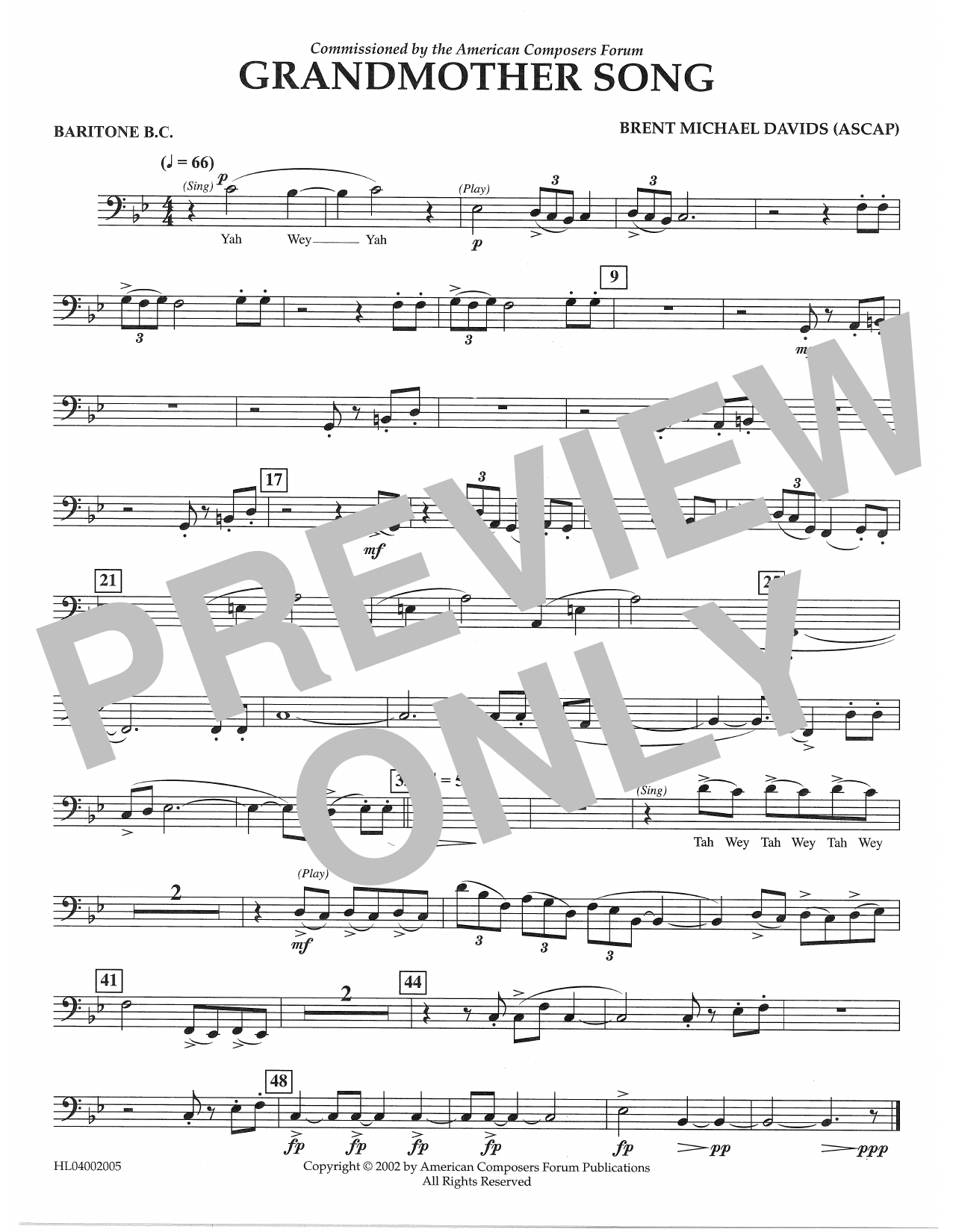 Product picture to: Grandmother Song - Euphonium in Bass Clef