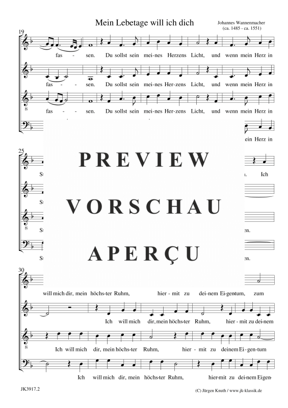 gallery: Mein Lebetage will ich dich, , (Gemischter Chor)