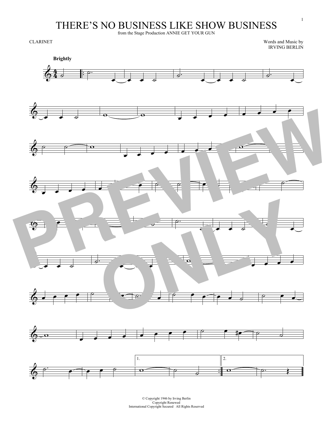 Product gallery: Page 1 of 1 There's No Business Like Show Business, Irving Berlin