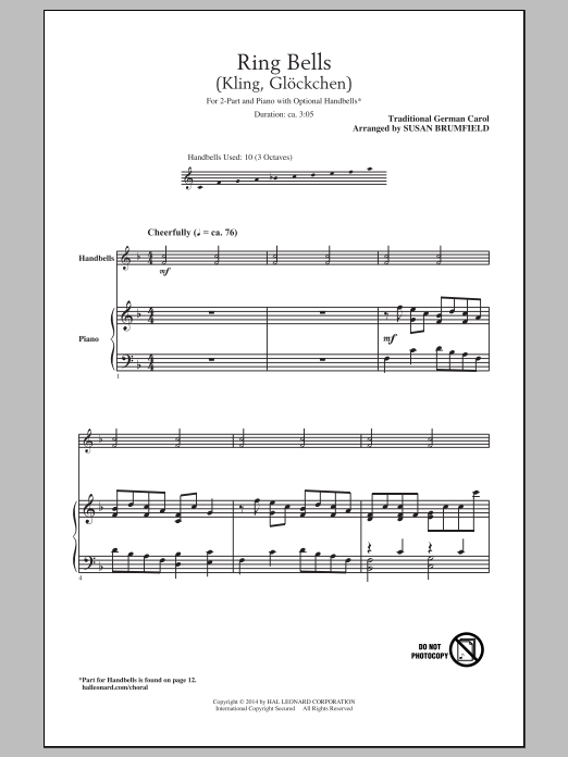 Produktbild zu: Kling, Glockchen (Ring, Merry Bell) (arr. Susan Brumfield)