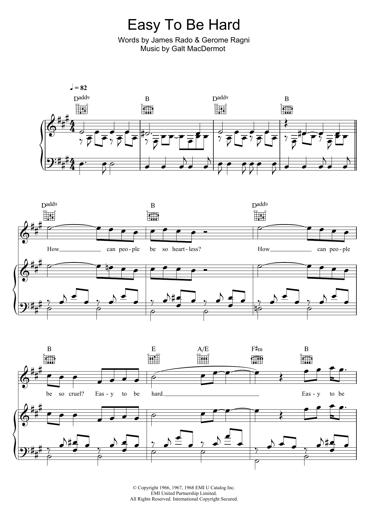 Produktbild zu: Easy To Be Hard (from 'Hair')