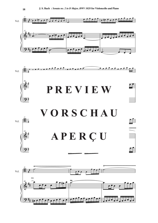 Product gallery: Page 19 of 21 Viola da Gamba Sonata Nr. 2, BWV 1028 , , (Cello + Klavier)