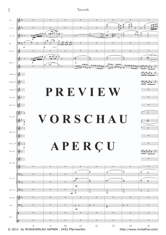 Product gallery: Page 7 of 11 Ouvertüre Tancredi, , (large wind orchestra)