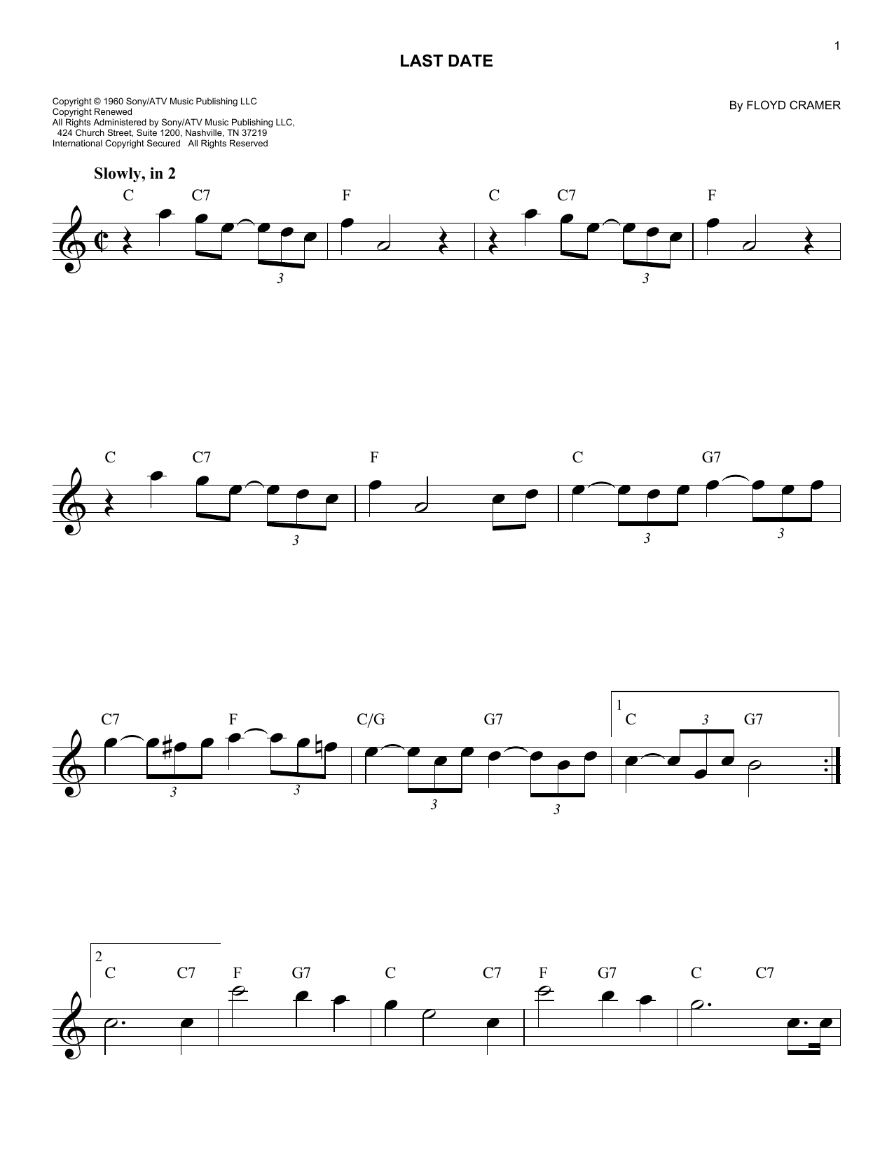 Produktgalerie: Seite 1 von 1 Last Date, Floyd Cramer