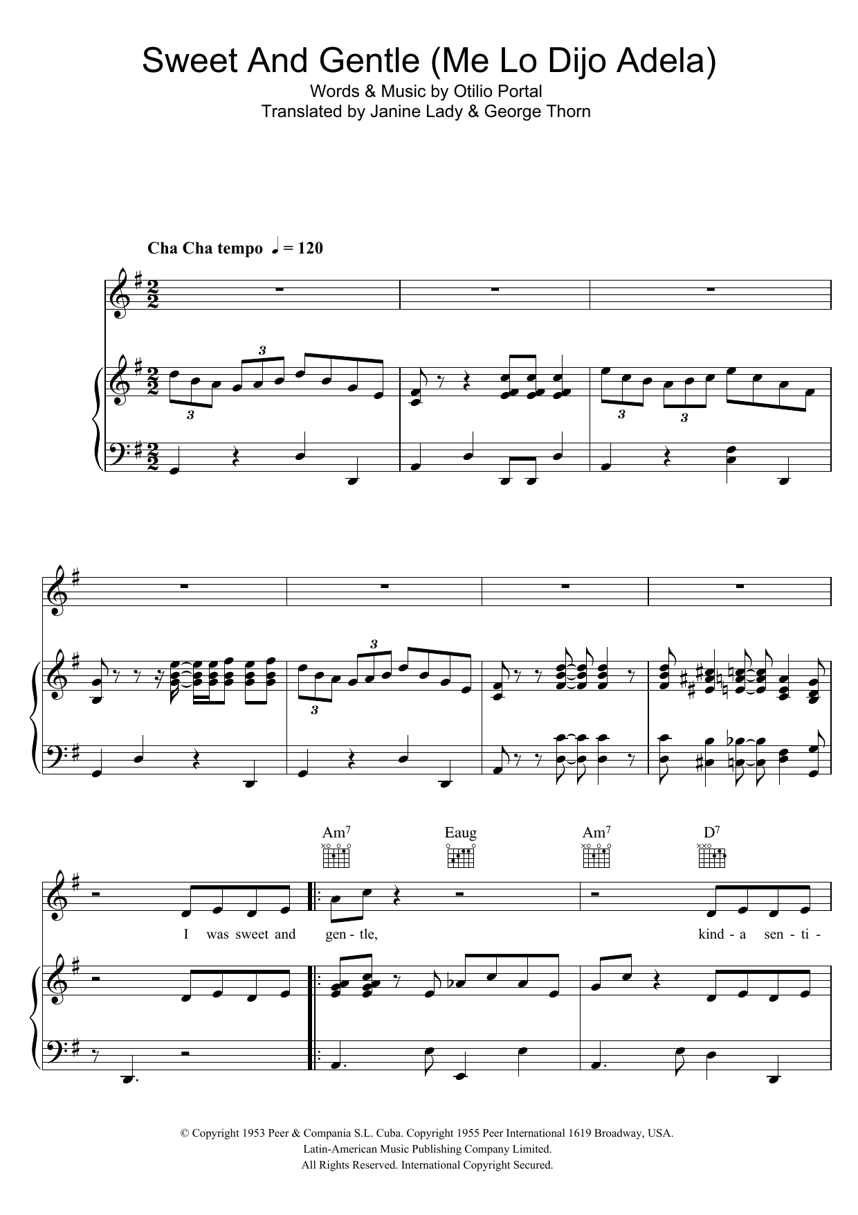 Produktgalerie: Seite 1 von 1 Sweet and Gentle (Me Lo Dijo Adela), Georgia Gibbs, Gesang, Gitarre, Klavier