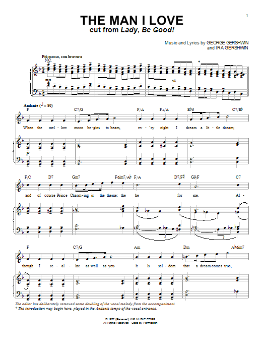 Product gallery: Page 1 of 1 The Man I Love, George Gershwin