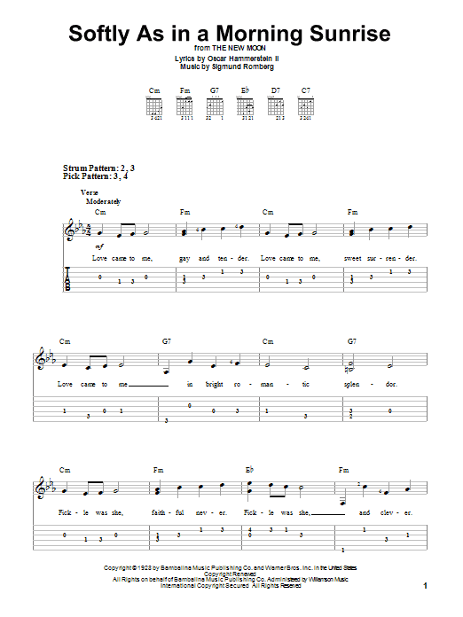 Product gallery: Page 1 of 1 Softly As In A Morning Sunrise, Sigmund Romberg