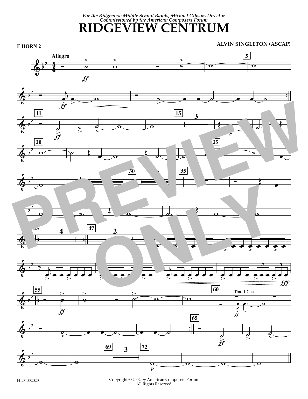Product picture to: Ridgeview Centrum - F Horn 2