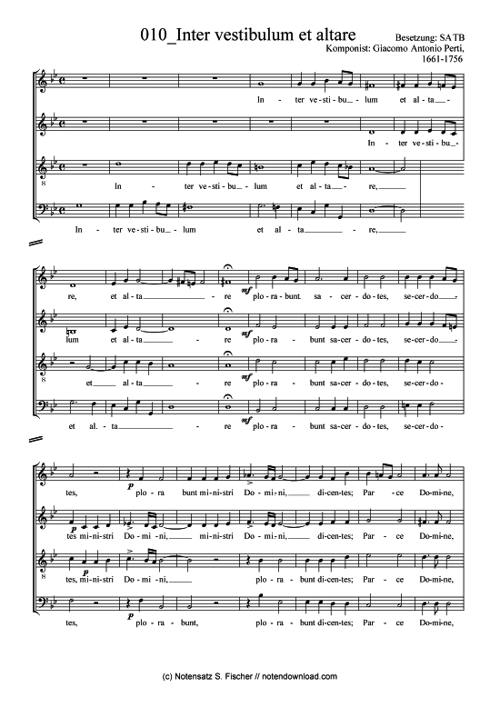 Product picture to: Inter vestibulum et altare Giacomo Antonio Perti, 1661-1756 