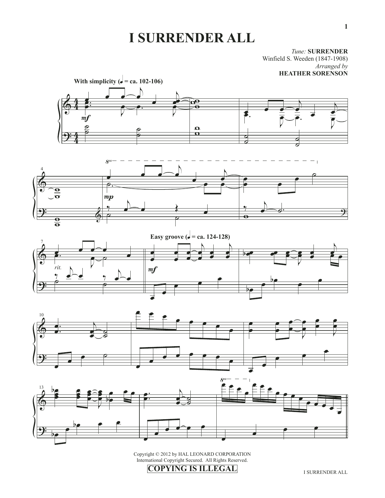 Produktbild zu: I Surrender All (from Images: Sacred Piano Reflections)