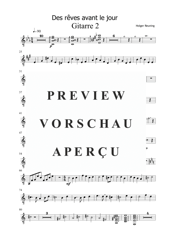 gallery: Des rêves avant le jour, , Gemischtes Ensemble - Gitarre 2 Einzelstimme