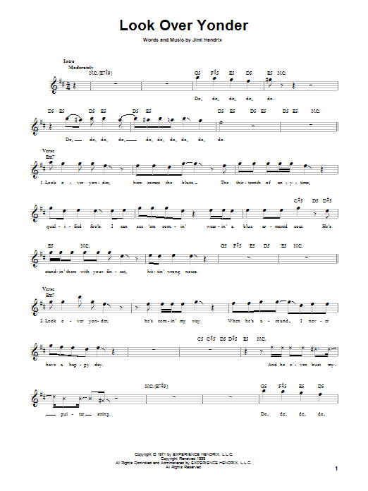 Produktgalerie: Seite 1 von 1 Look Over Yonder, Jimi Hendrix, Gitarre