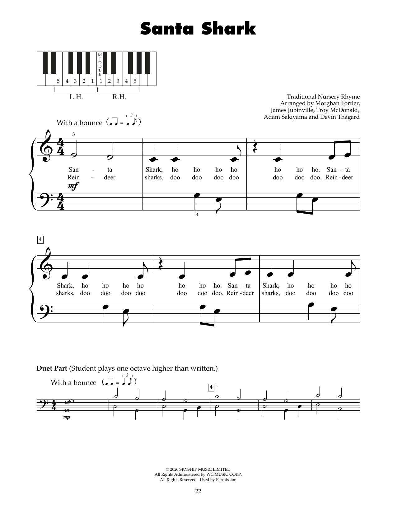 Produktgalerie: Seite 1 von 1 Santa Shark, Traditional Nursery Rhyme, Klavier