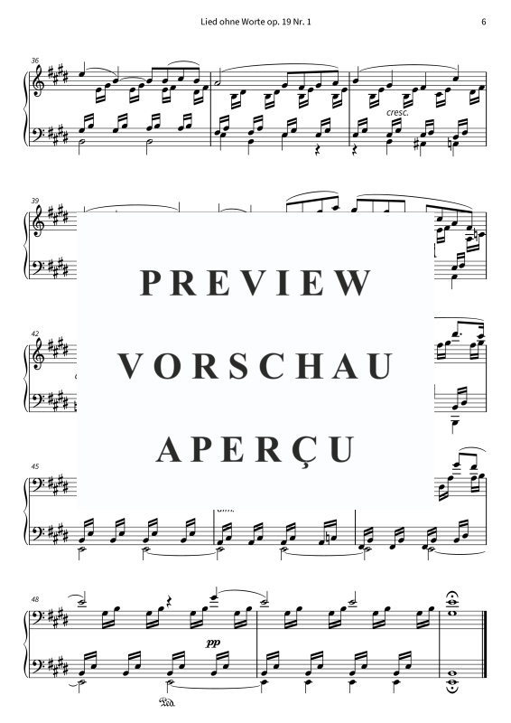 Produktgalerie: Seite 8 von 8 Lied ohne Worte op. 19 Nr. 1, , Klavier Solo