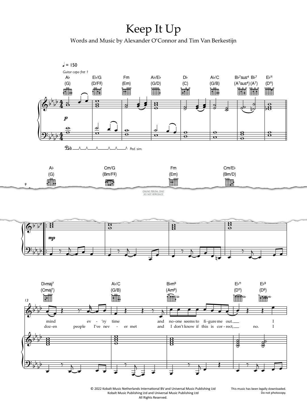 Keep It Up (Rex Orange County) | Sheet Music: Guitar, Piano, Voice