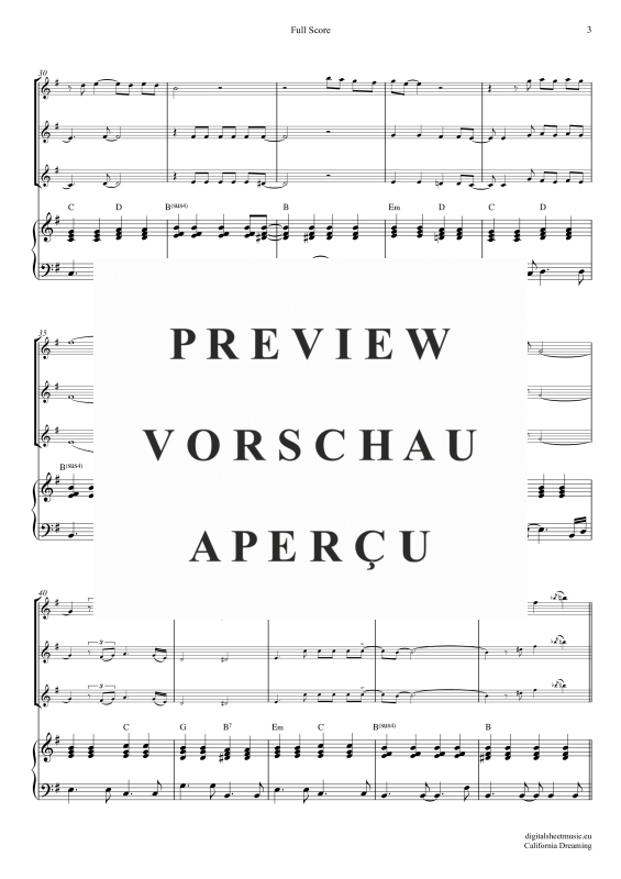 gallery: California Dreamin, Mamas & Papas, (Violinen Trio + Klavier)