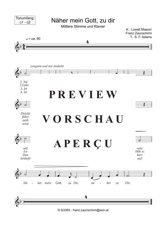 Product gallery: Page 4 of 6 Näher mein Gott zu dir , , Medium Voice and Piano